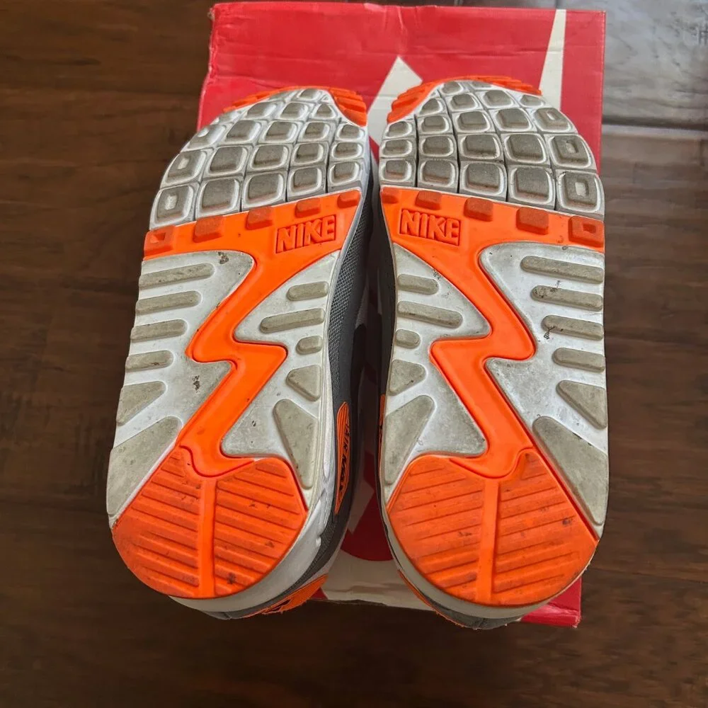 Nike Air Max 90 BR Breathe mens size 9 wolf grey and orange 644204-108 w/ box - Picture 8 of 11